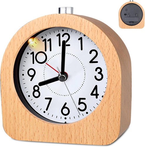 Analog holz wecker mit snooze - holz,